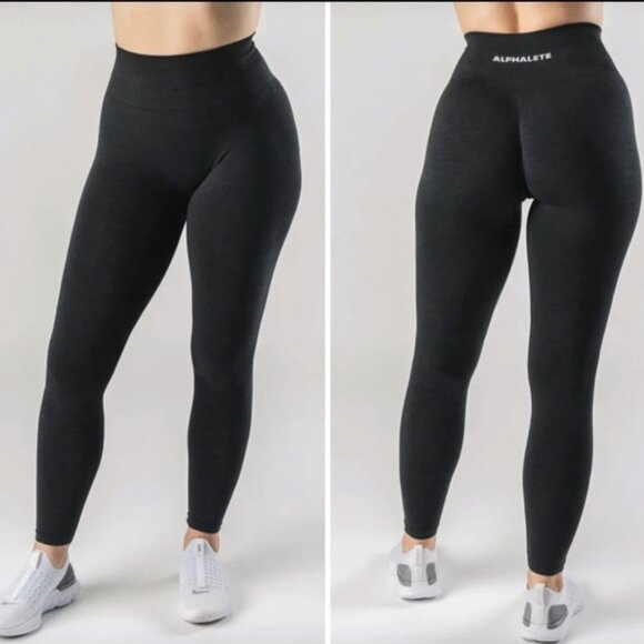 Alphalete Amplify Leggings Black Marl Small EUC - Picture 1 of 5